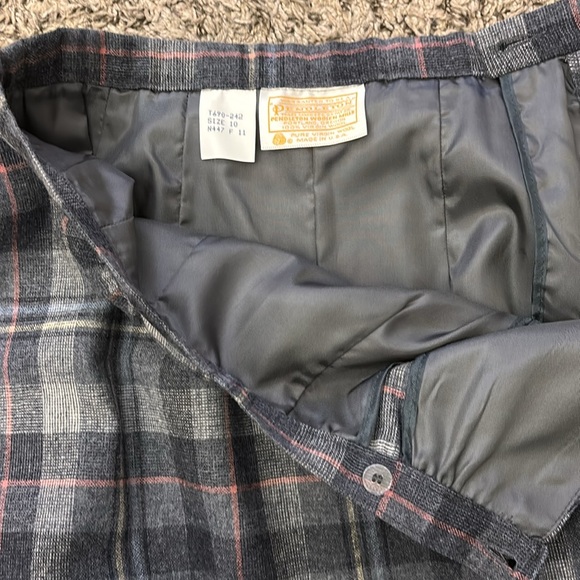 VTG Pendleton Plaid Virgin Wool Minimalist 80s Skirt Size 10 - Picture 10 of 12